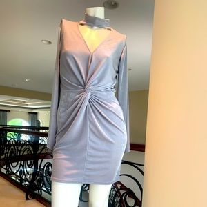 Long sleeve Party dress in Shimmery silver gray size 10 US